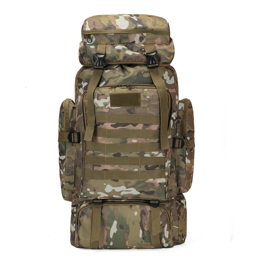 80L Waterproof Camouflage Tactical Backpack Large Capacity Men'S Army Backpacks Camping Backpack Outdoor Mountaineering Bag